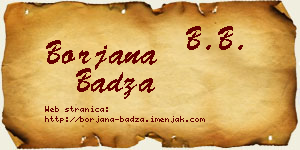 Borjana Badža vizit kartica